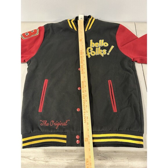 Disney Mickey Mouse & Pluto Hello Folks! Varsity Letterman Red/Black Jacket XL - Picture 13 of 16